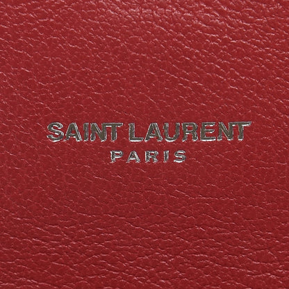 Saint Laurent Sheepskin Matelasse Chevron Medium Monogram Chain Bag Red 6 of 8