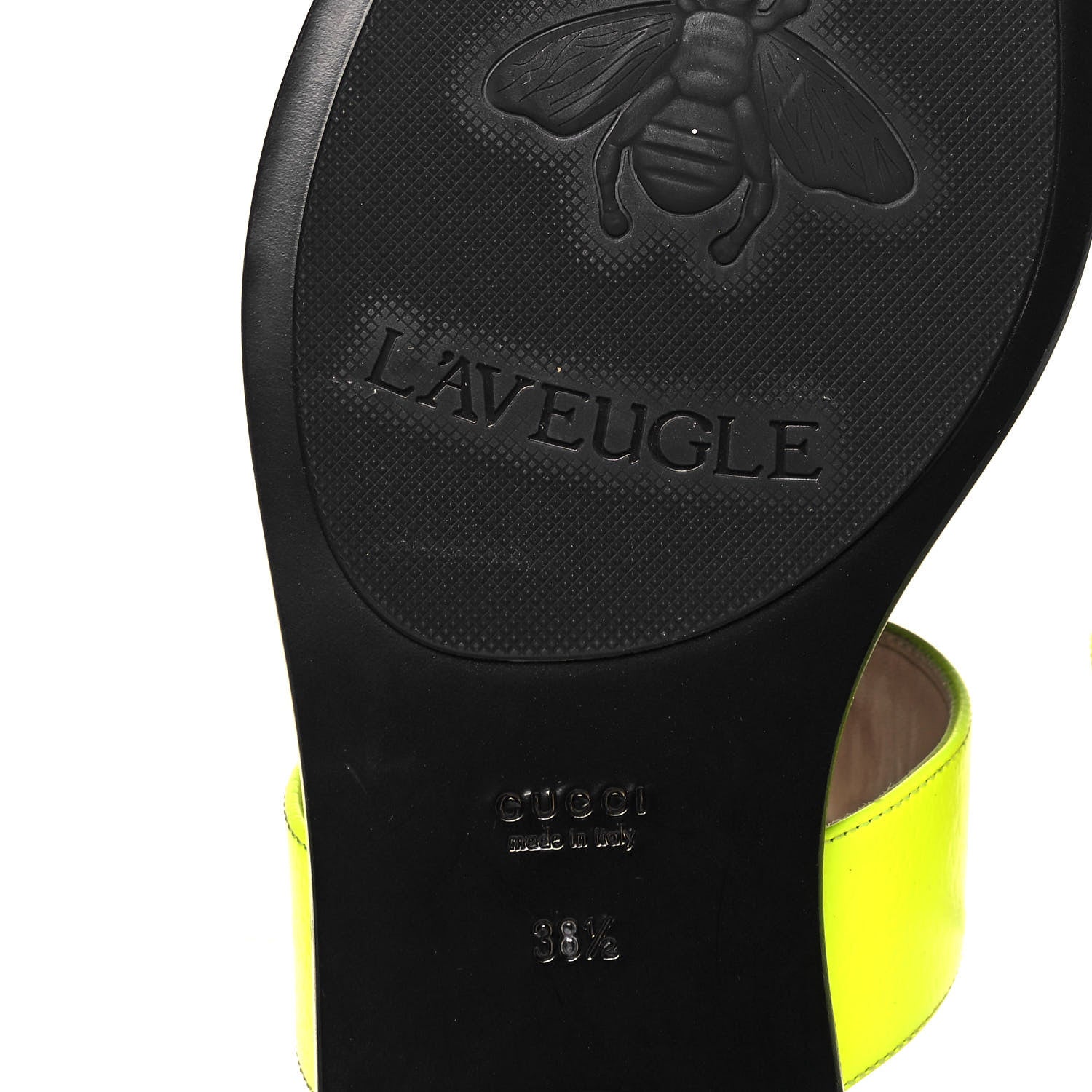 Gucci Calfskin GG Marmont Thong Sandals 38.5 Yellow Fluo 6 of 8