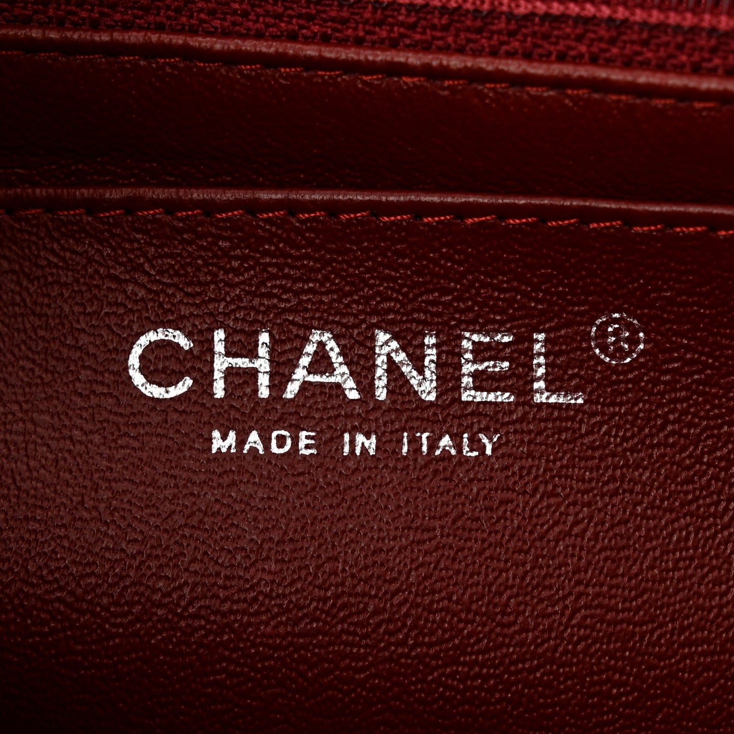 Patent Calfskin Quilted Mini Rectangular Flap Dark Red
