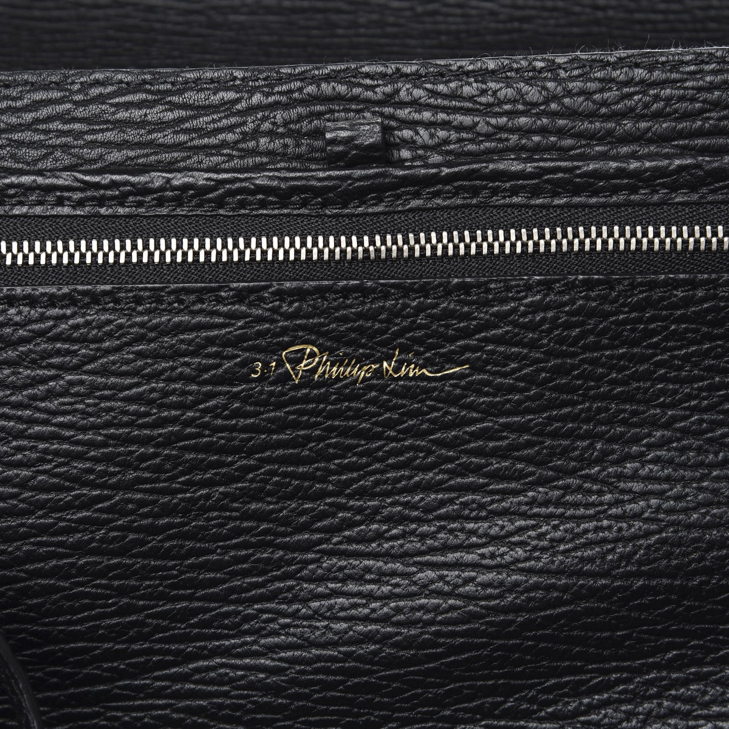 3.1 Textured Calfskin Denim Medium Pashli Satchel Black