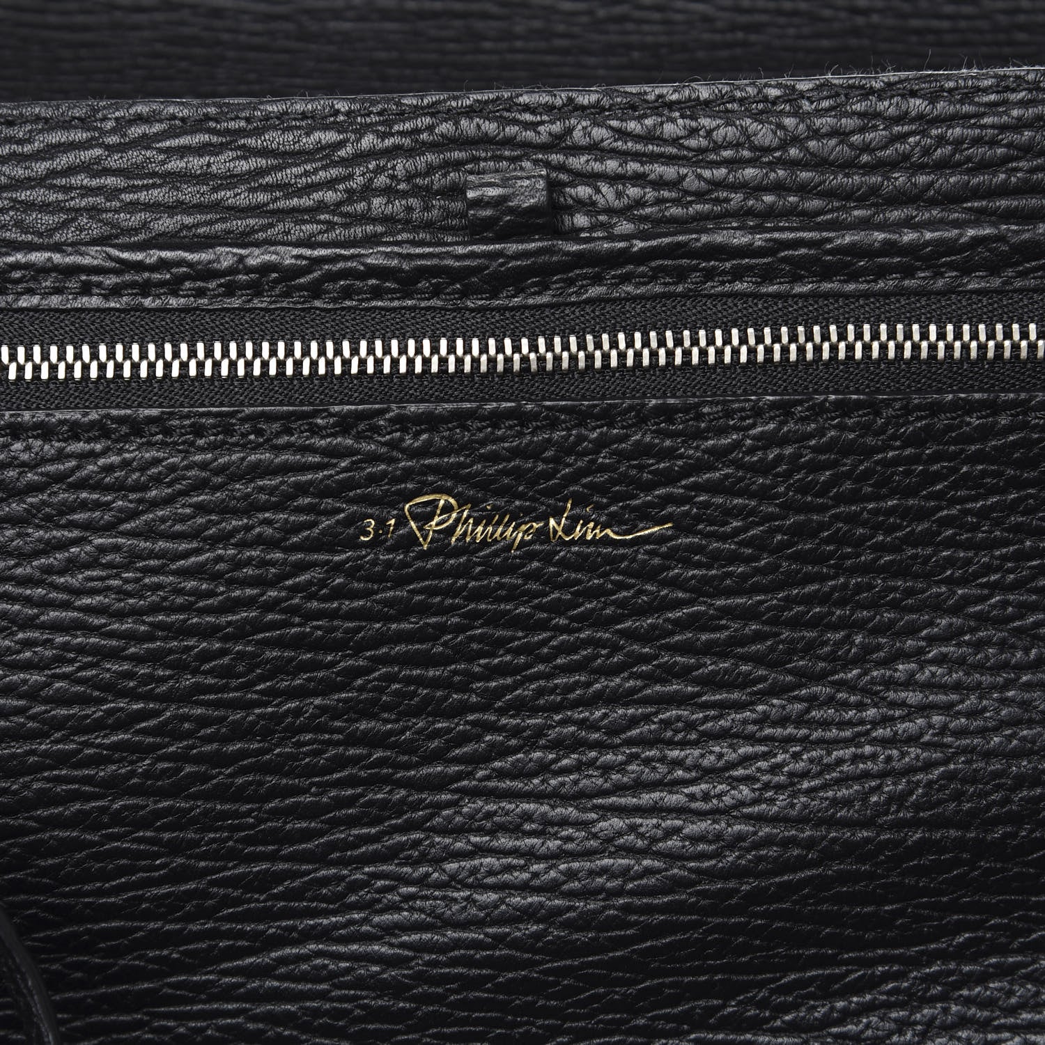 3.1 Phillip Lim 3.1 Textured Calfskin Denim Medium Pashli Satchel Black 5 of 8