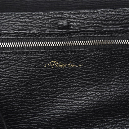 3.1 Phillip Lim 3.1 Textured Calfskin Denim Medium Pashli Satchel Black 5 of 8