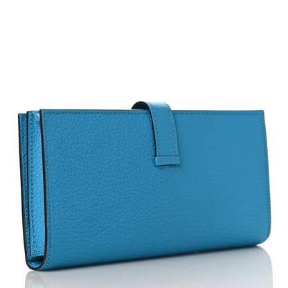 Hermes Chevre Mysore Bearn Gusset Wallet Bleu Azteque 3 of 8