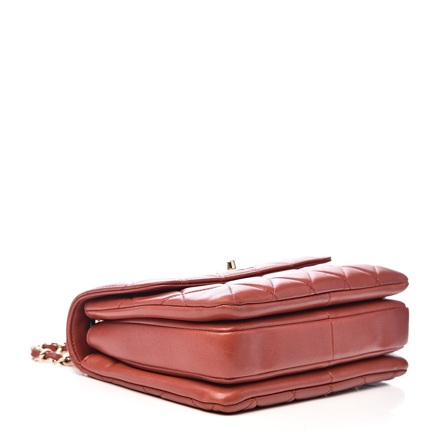 Lambskin Quilted Small Trendy CC Flap Dual Handle Bag Red