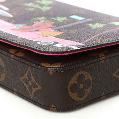 Louis Vuitton Monogram 2021 Christmas Animation Hollywood Pochette Felicie Chain Wallet Fuchsia 10 of 11