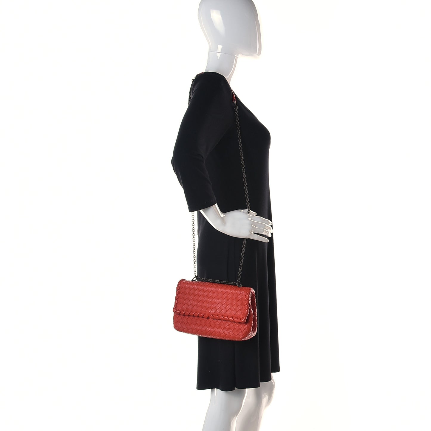 Nappa Intrecciato Baby Olimpia Shoulder Bag Vesuvio