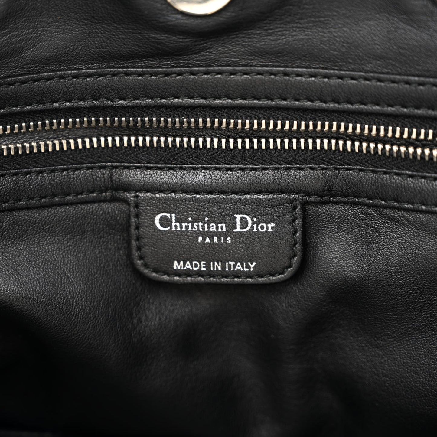 Lambskin Woven Large Lady Dior Shopping Tote Black