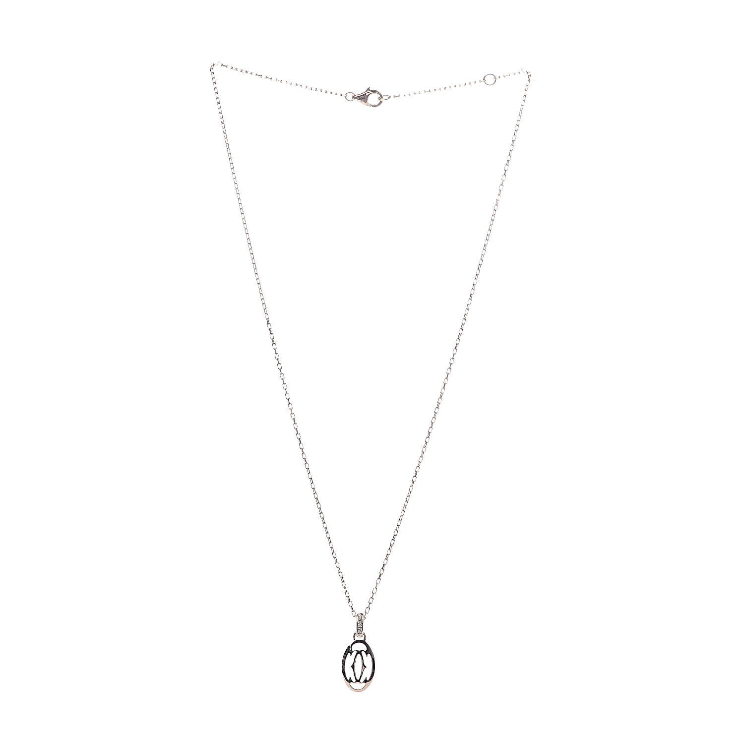 Cartier 18K Pink Gold Diamond Logo Pendant Necklace 3 of 6