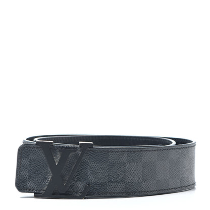 Louis Vuitton Damier Graphite 40mm LV Initiales Belt 85 34 1 of 8