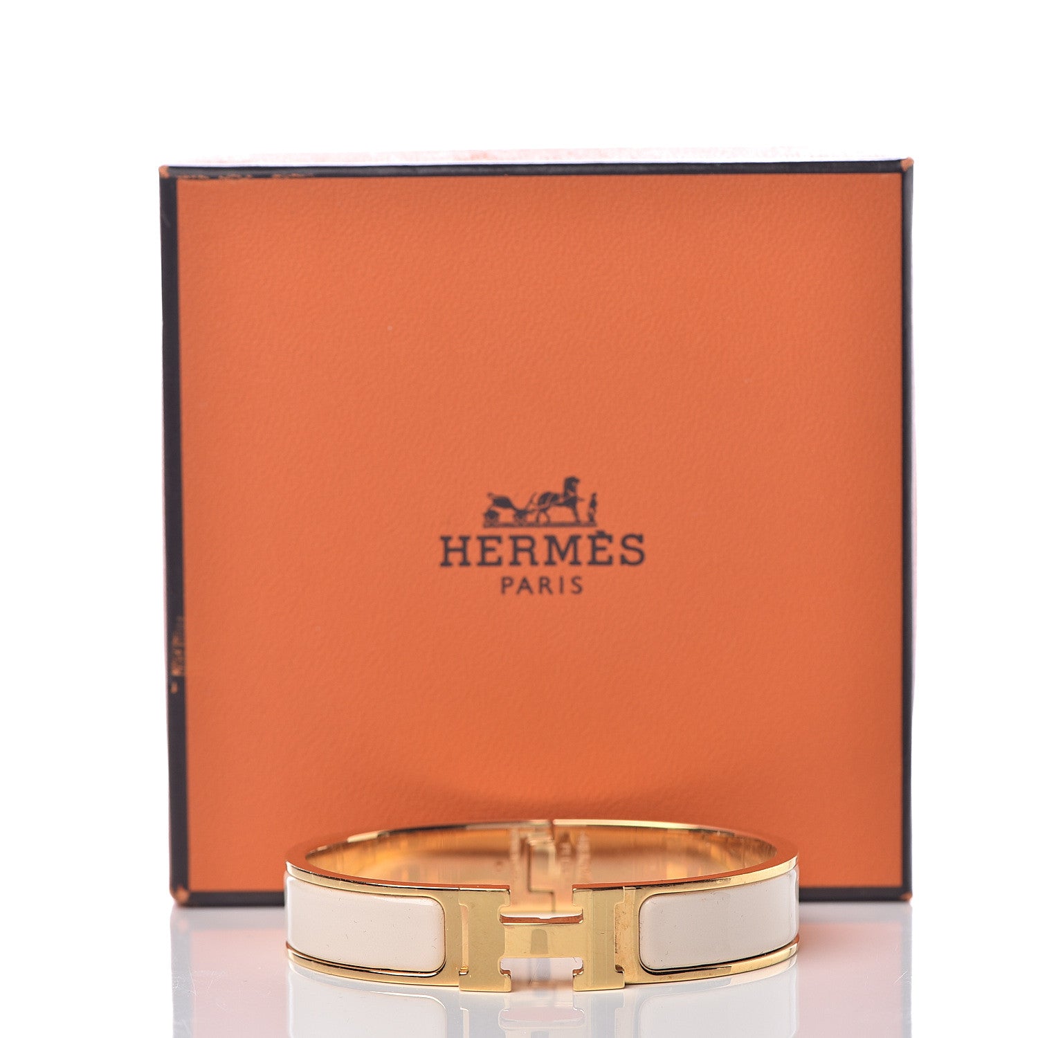 Hermes Enamel Narrow Clic Clac H Bracelet PM Craie 5 of 5