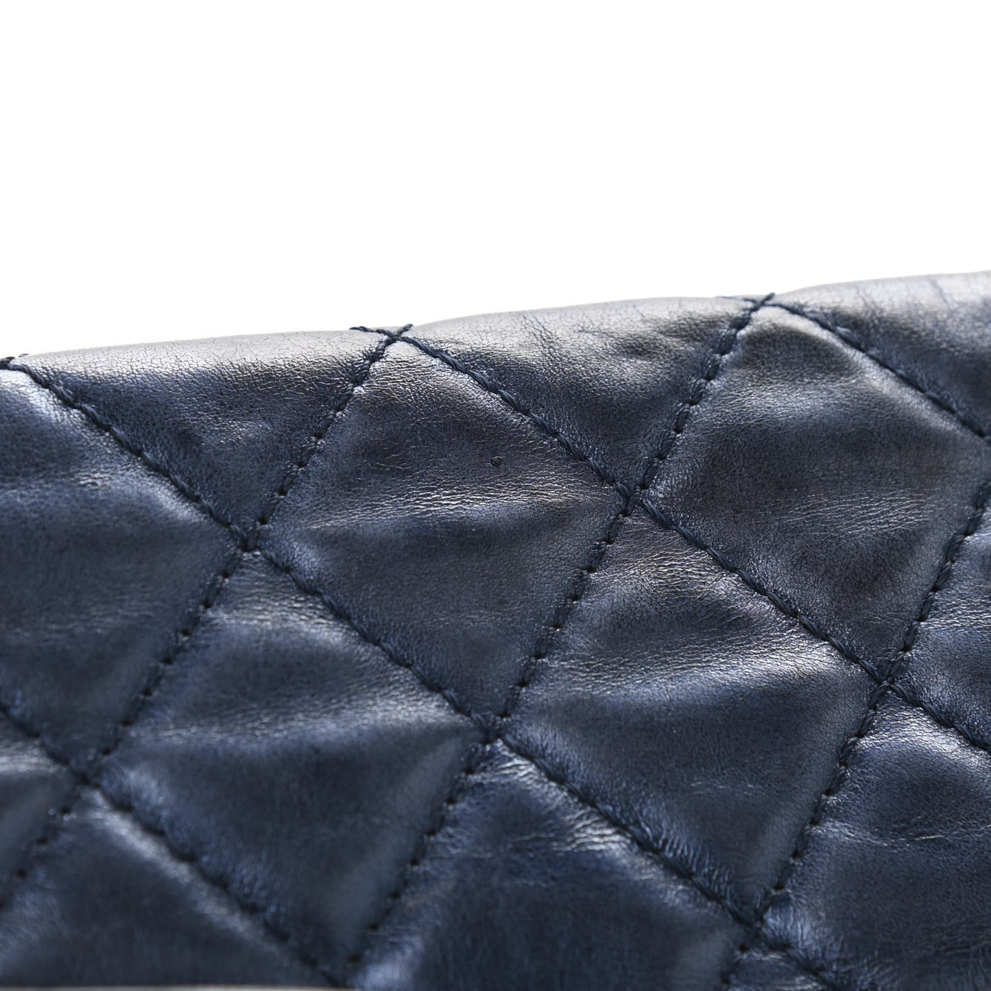 Metallic Aged Calfskin Quilted 2.55 Reissue 227 Flap Blue