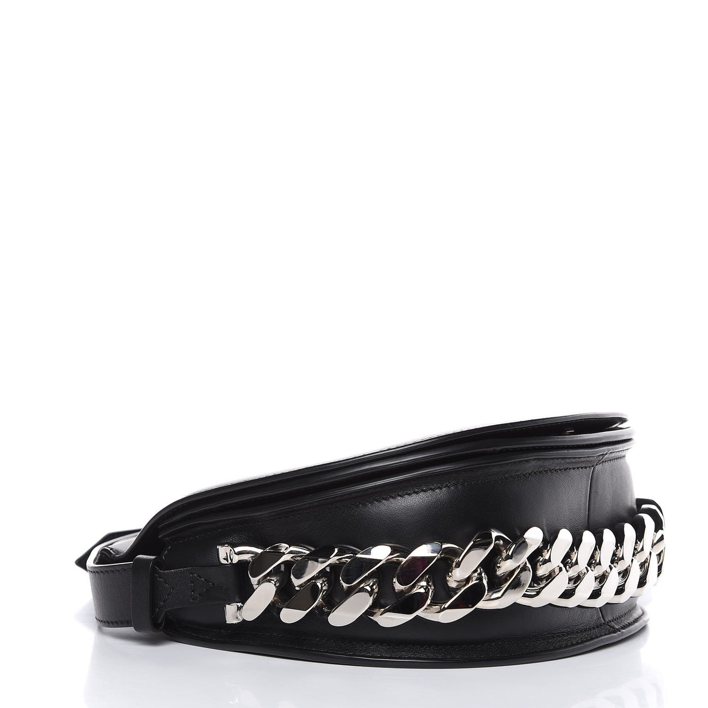 Calfskin Mini Infinity Saddle Bag Black