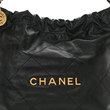 Chanel Shiny Calfskin Quilted Small Chanel 22 Black 10 of 12