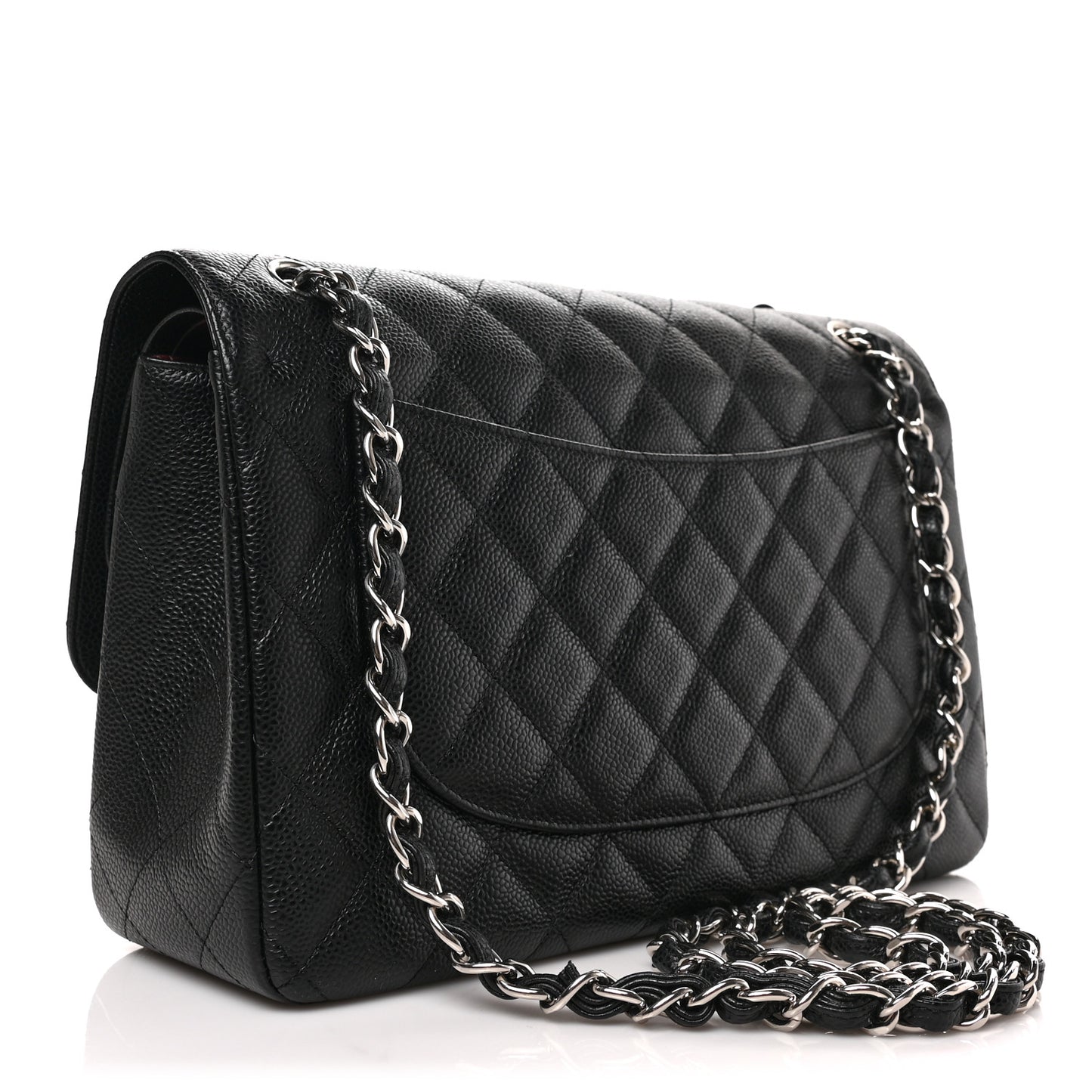 Caviar Quilted Jumbo Double Flap Black