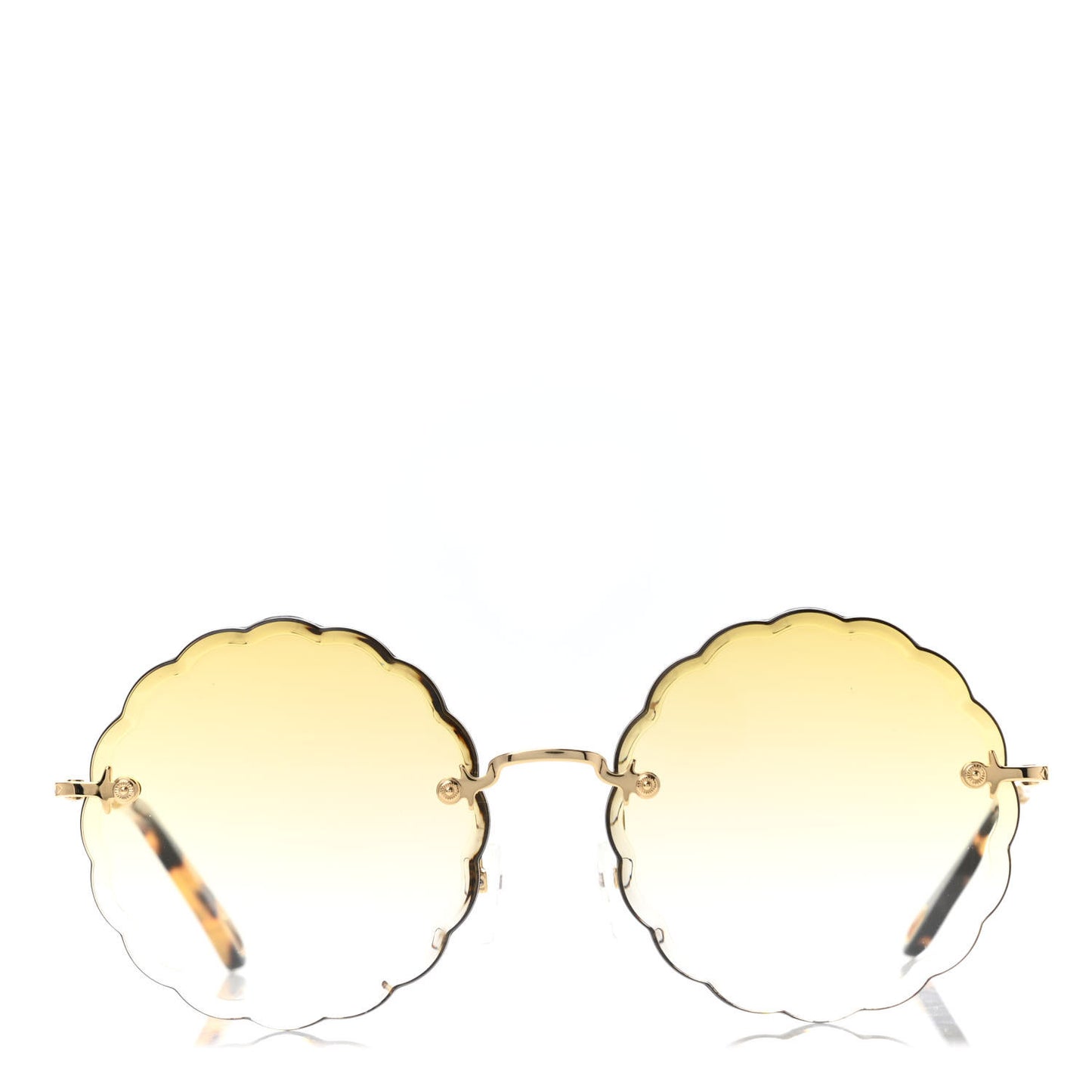 Rosie Bevelled Round Sunglasses CE142S Gold Gradient Yellow