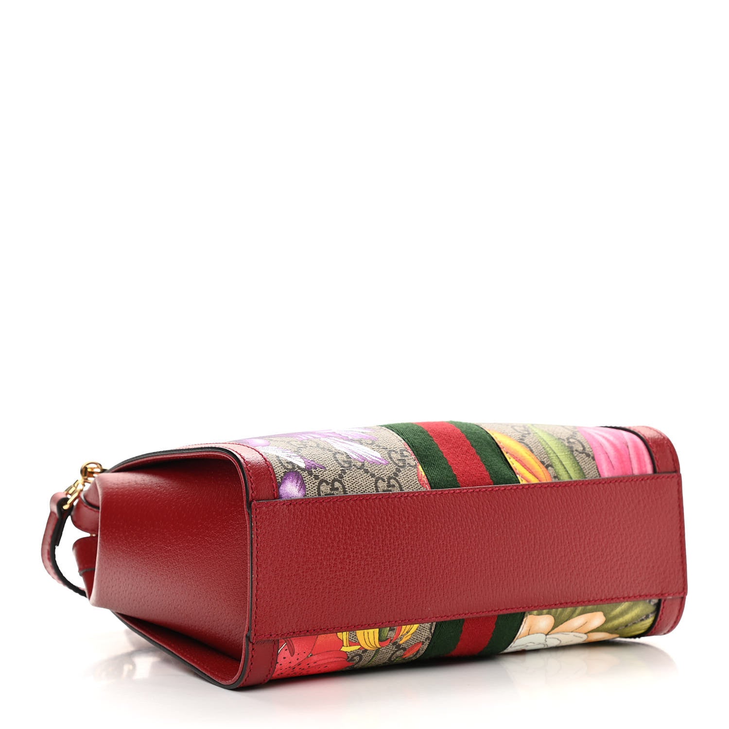 Gucci GG Supreme Monogram Flora Web Small Ophidia Tote Bag Red 3 of 9