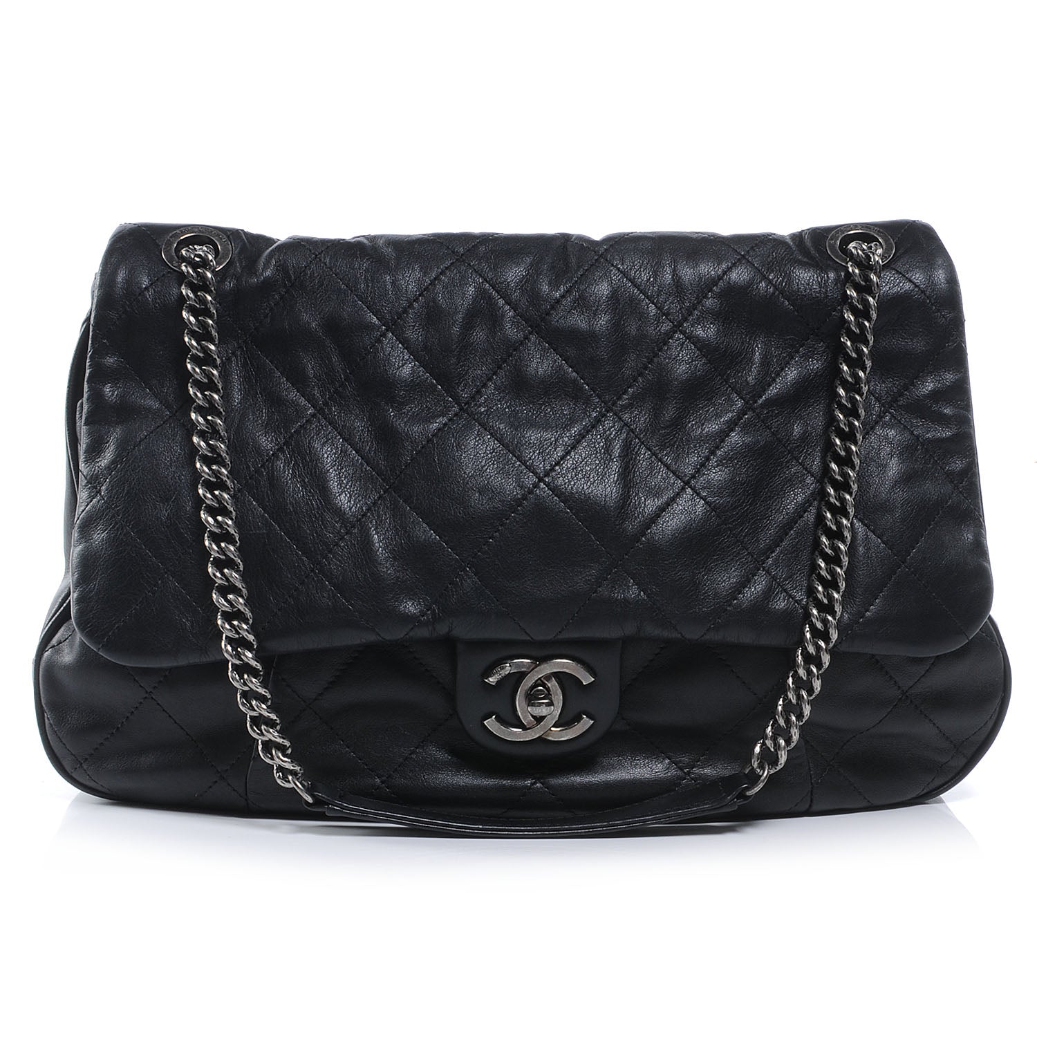 Chanel Calfskin Coco Pleats Flap Black 1 of 7