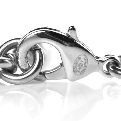 Chanel Crystal Pearl CC Long Necklace Silver 5 of 5