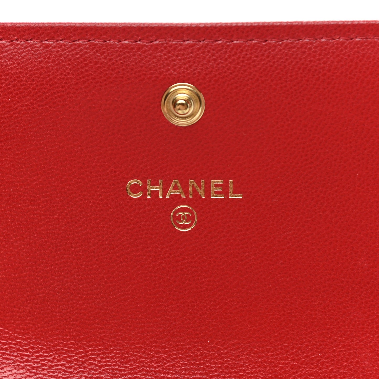 Goatskin Quilted Chanel 19 Flap Wallet Red
