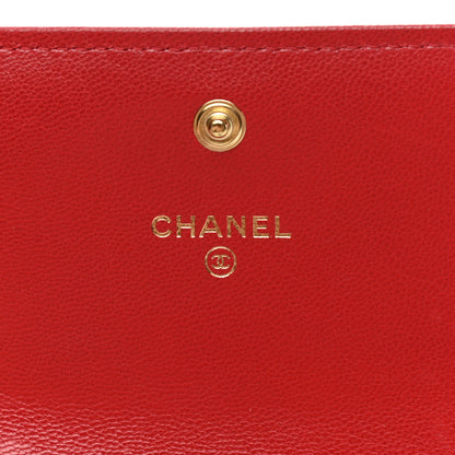 Chanel Goatskin Quilted Chanel 19 Flap Wallet Red 6 of 10