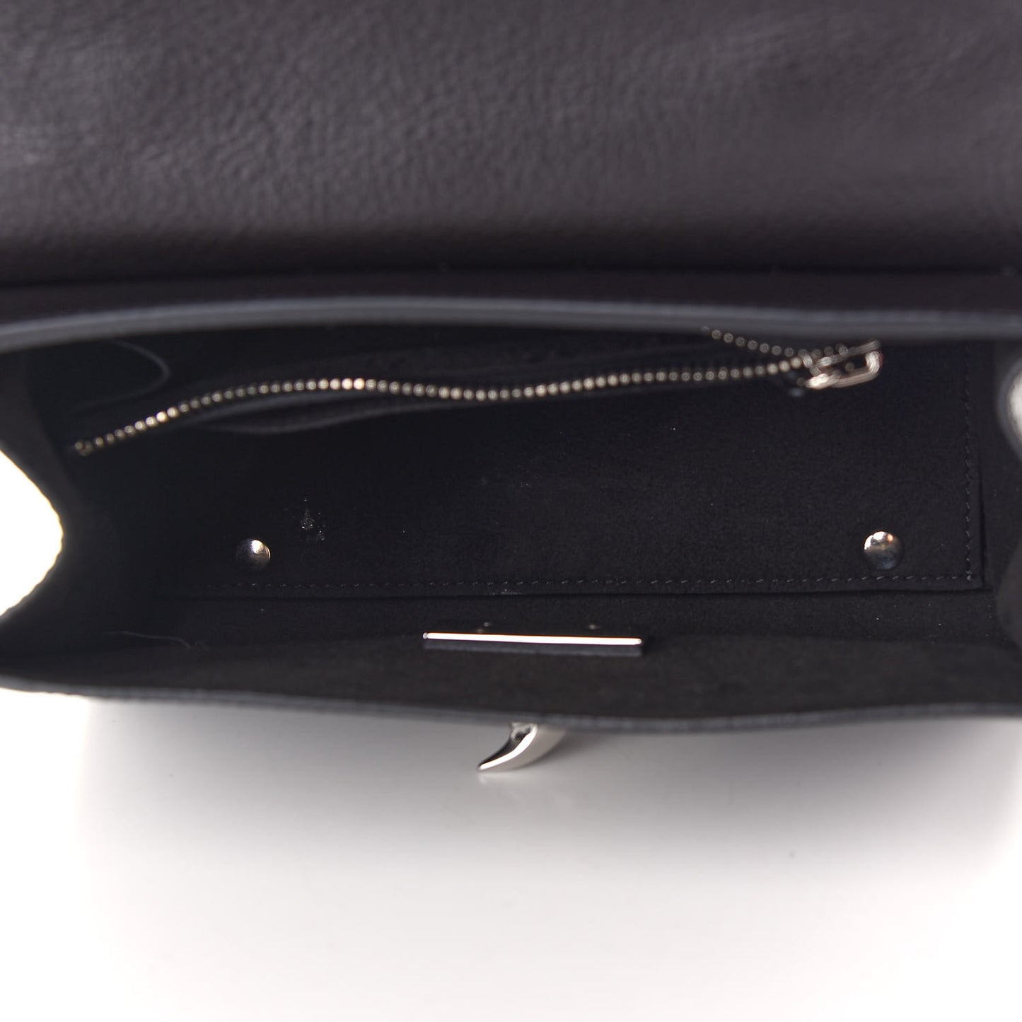 Grained Calfskin Mini Shark Lock Satchel Black