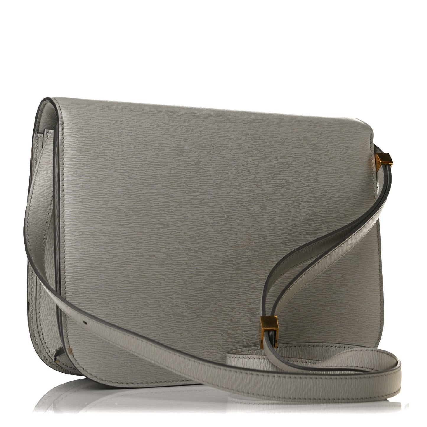 Liege Calfskin Medium Classic Box Flap Bag Pale Grey