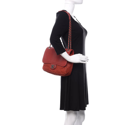 Chanel Iridescent Calfskin Medium In the Mix Flap Red 2 of 5