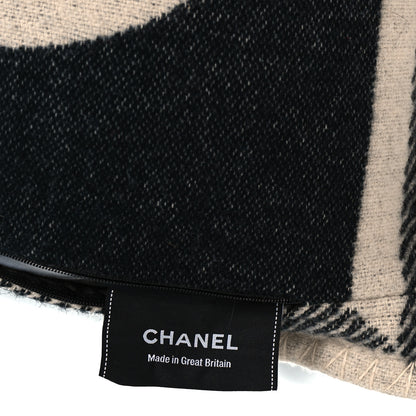 Chanel Merino Wool Cashmere CC Pillow Beige Black 3 of 3