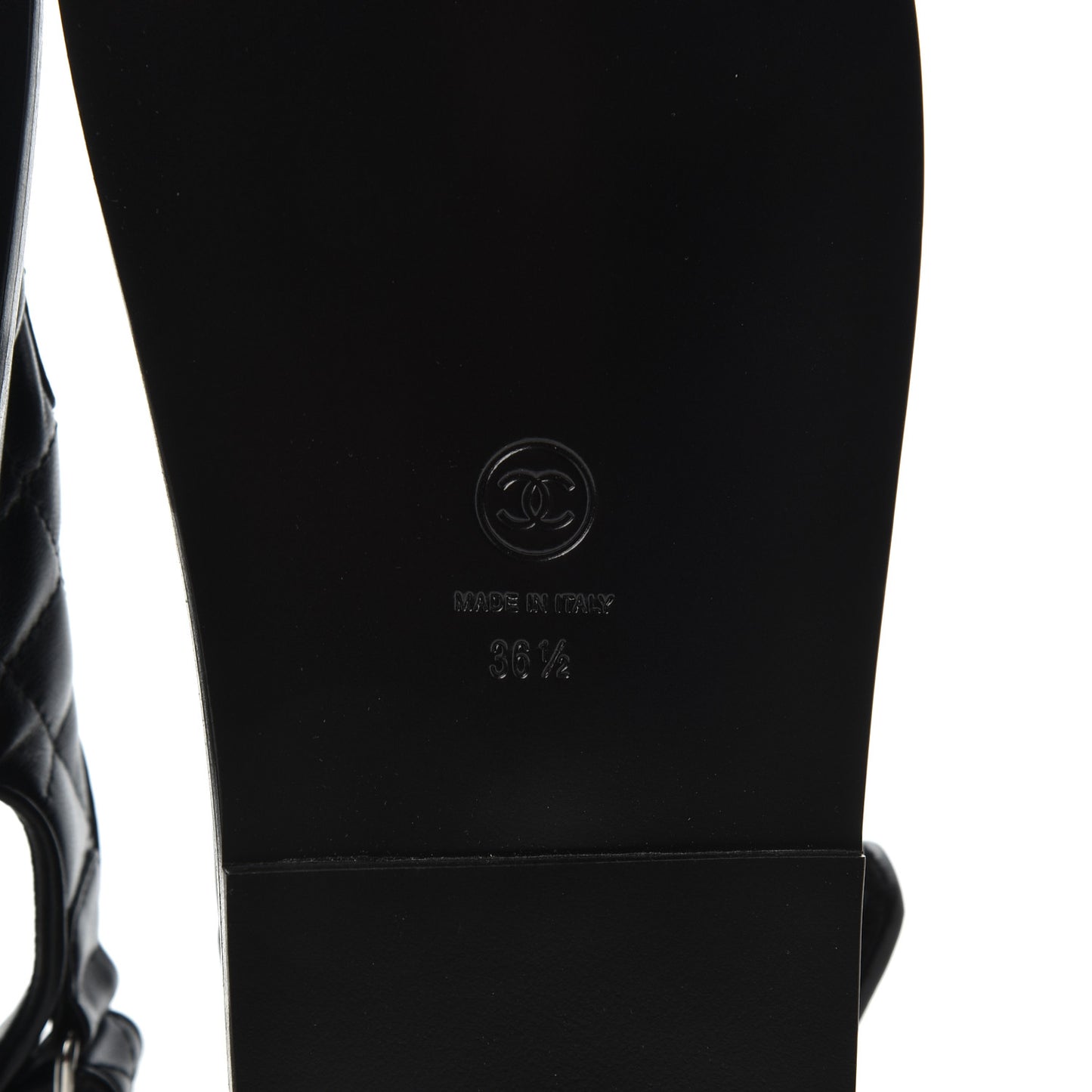 Lambskin Velcro Dad Sandals 36.5 Black