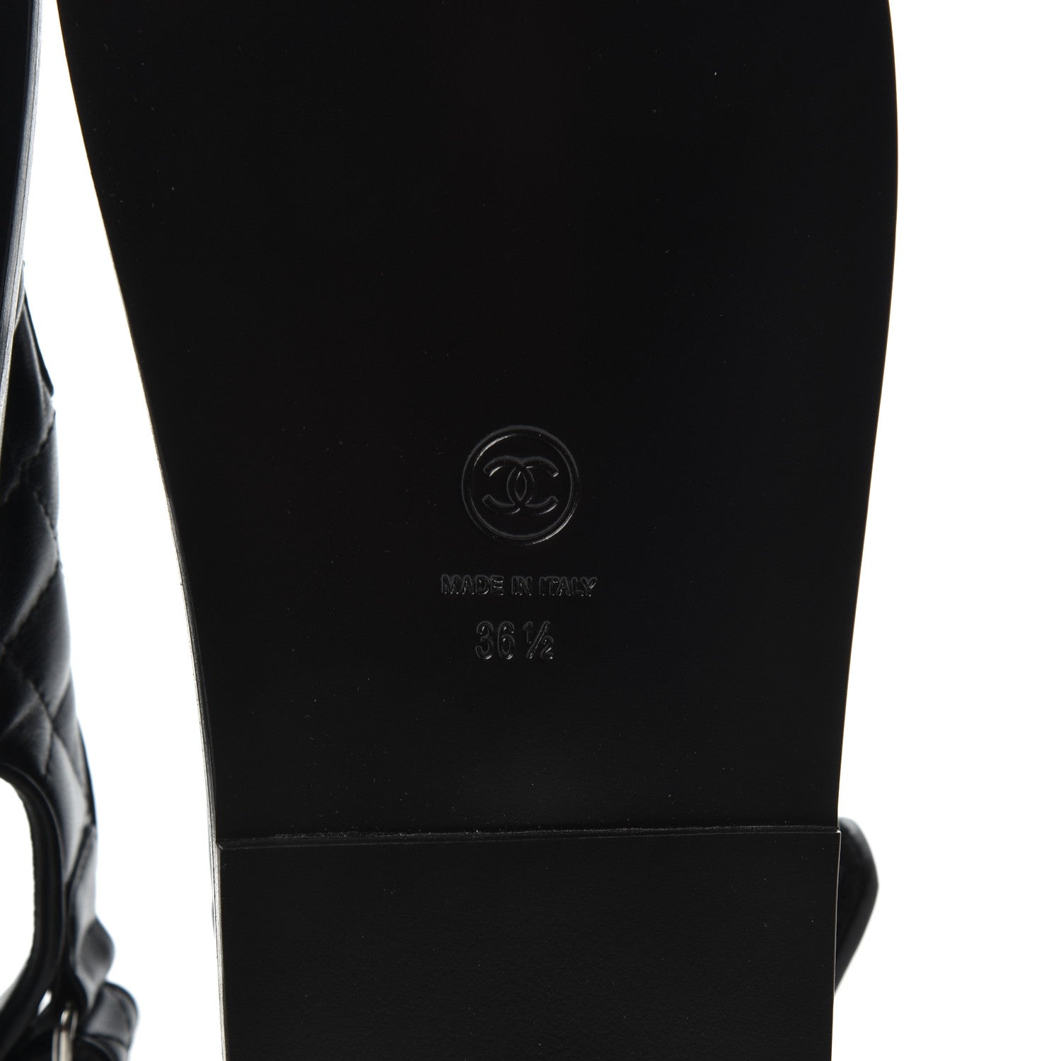 Chanel Lambskin Velcro Dad Sandals 36.5 Black 7 of 11