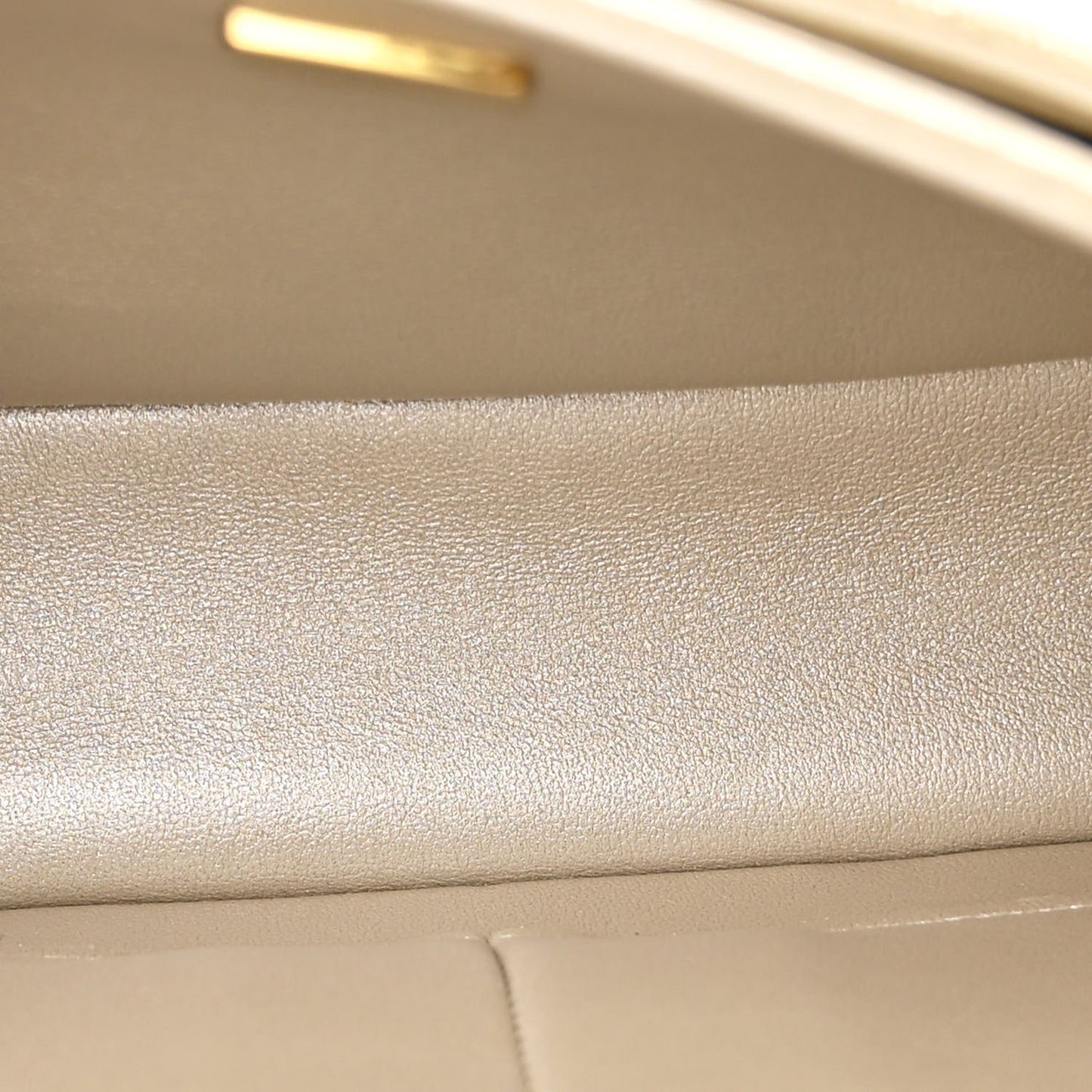 Metallic Lambskin Quilted Medium Double Flap Gold