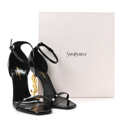 Saint Laurent Patent Calfskin Opyum 110 Sandals Black Gold 37 Black Gold 20 of 20