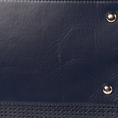 Chanel Calfskin Perforated Up In The Air Tote Dark Blue 14 of 15