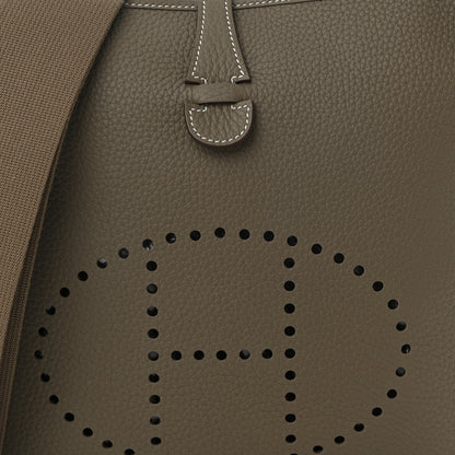 Hermes Taurillon Clemence EVELYNE III PM Etoupe 8 of 11