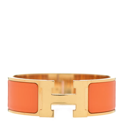 Hermes Enamel Wide Clic Clac H Bracelet PM Orange 1 of 4