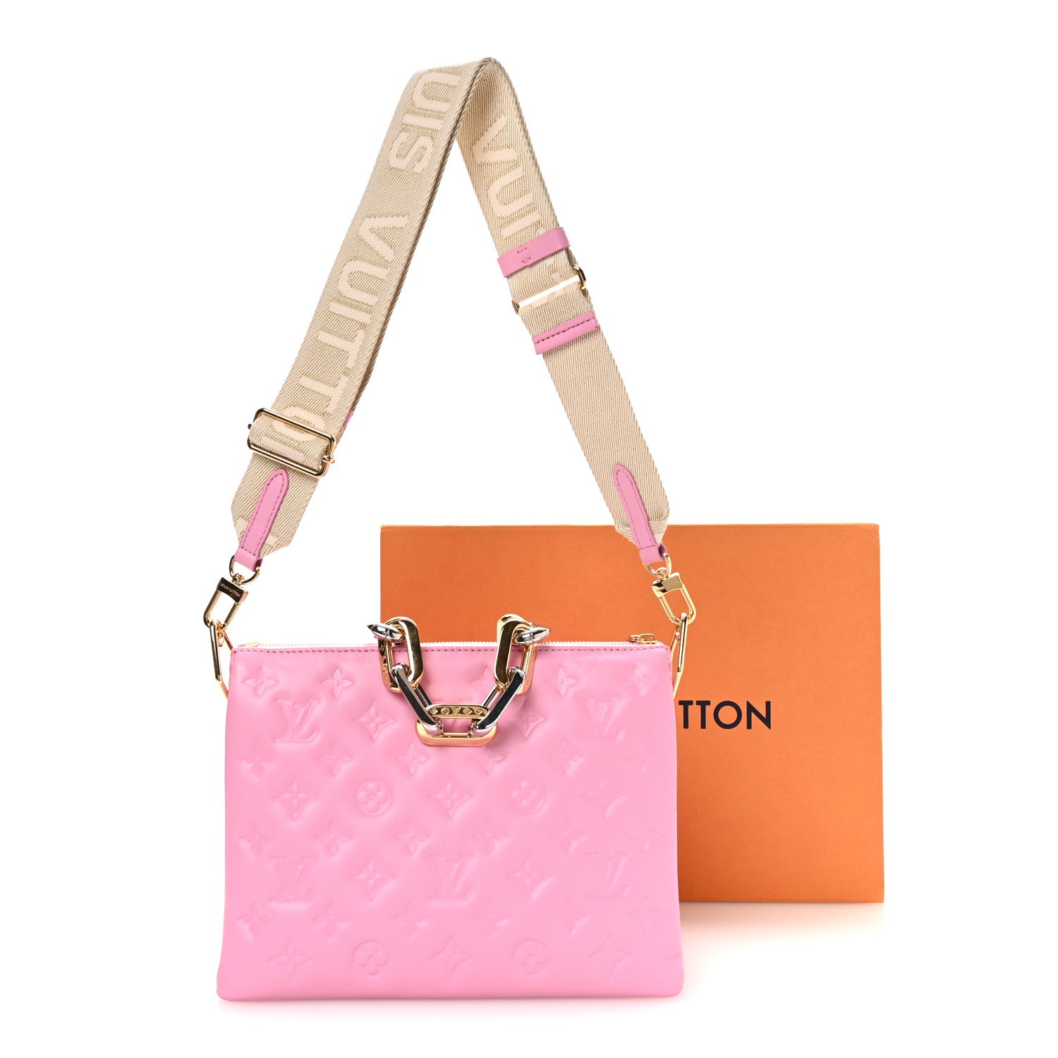 Louis Vuitton Lambskin Embossed Monogram Coussin PM Rose Bonbon 10 of 10