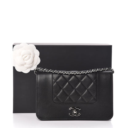 Chanel Sheepskin Quilted Mademoiselle Vintage Wallet On Chain WOC Black 17 of 17