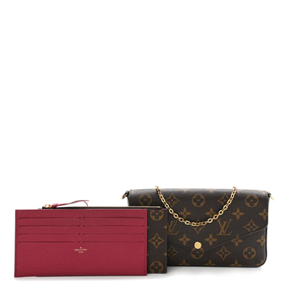Louis Vuitton Monogram Pochette Felicie Chain Wallet Fuchsia 1 of 15