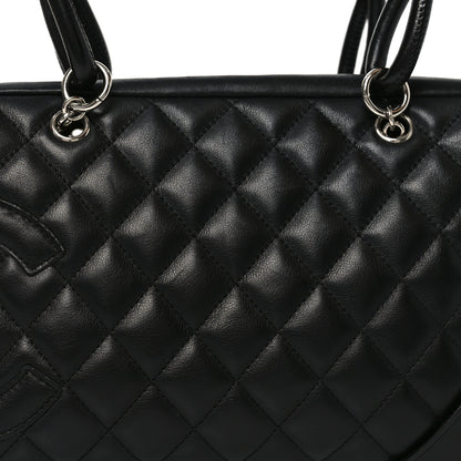 Chanel Calfskin Quilted Large Cambon Bowler Black 8 of 10
