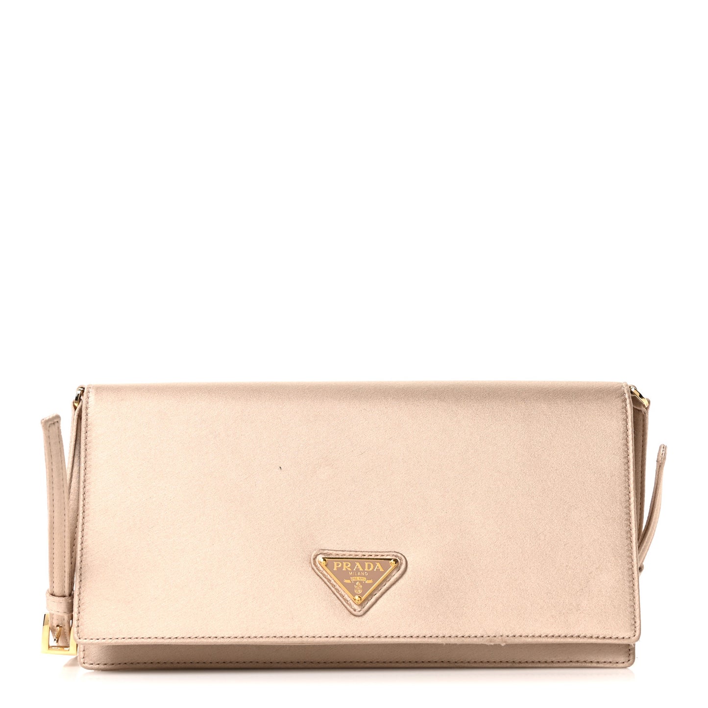 Satin Triangle Mini Shoulder Bag Cameo