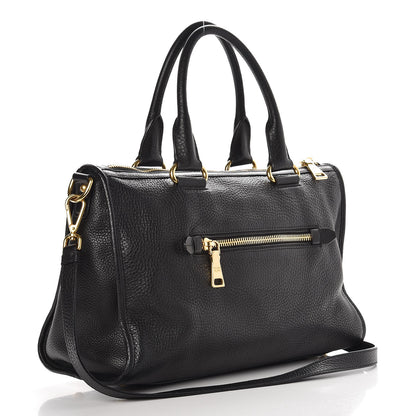 Prada Vitello Daino Shopping Satchel Black 3 of 8