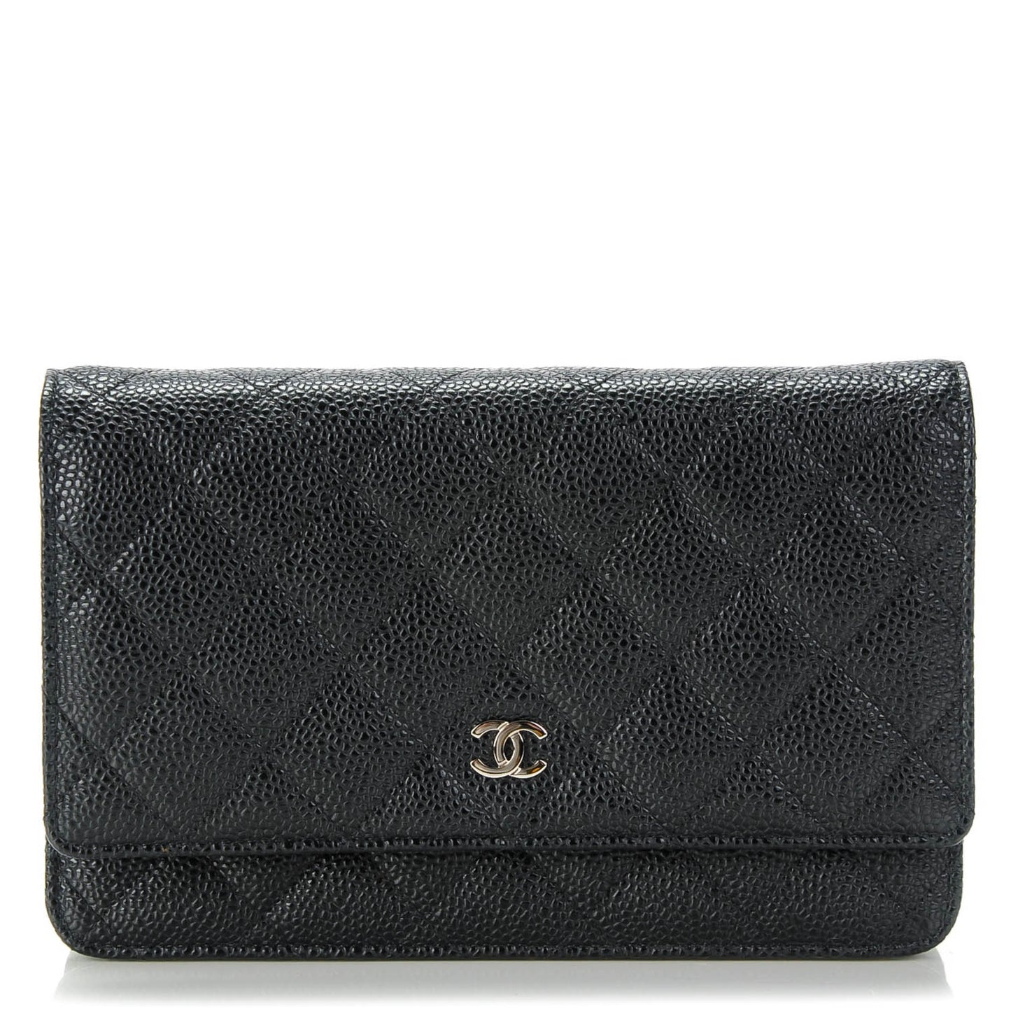Caviar Quilted Wallet On Chain WOC Black