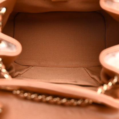 Chanel Lambskin Quilted Small Duma Drawstring Backpack Brown 5 of 10
