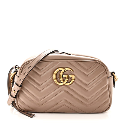 Gucci Calfskin Matelasse Small GG Marmont Chain Shoulder Bag Porcelain Rose 1 of 10