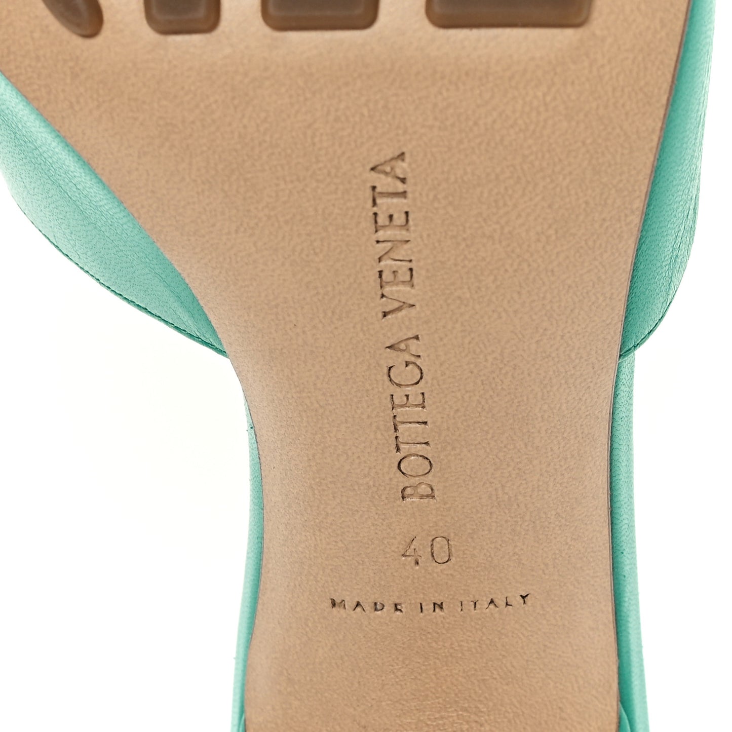 Lambskin Stretch Mule Sandals 40 Acid Turquoise