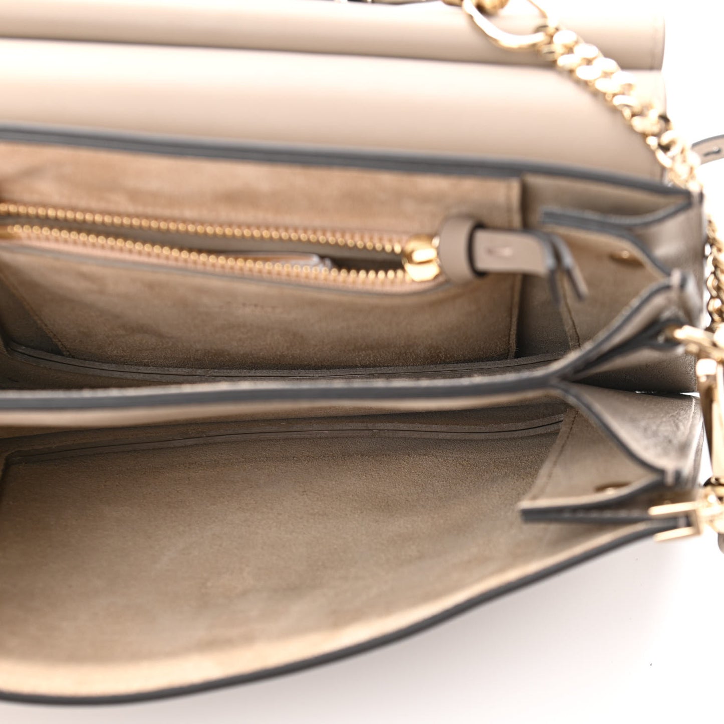 Suede Calfskin Small Faye Top Handle Bag Motty Grey