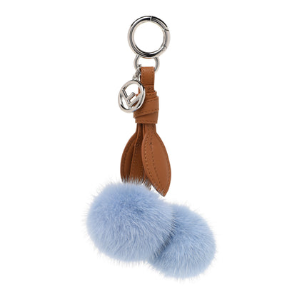 Fendi Mink Fur Vitello Dolce F is Fendi Cherry Bag Charm Faith Caramello 1 of 4