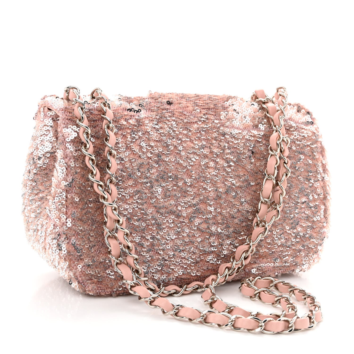Chanel Sequin Mini Flap Light Pink Silver 2 of 10