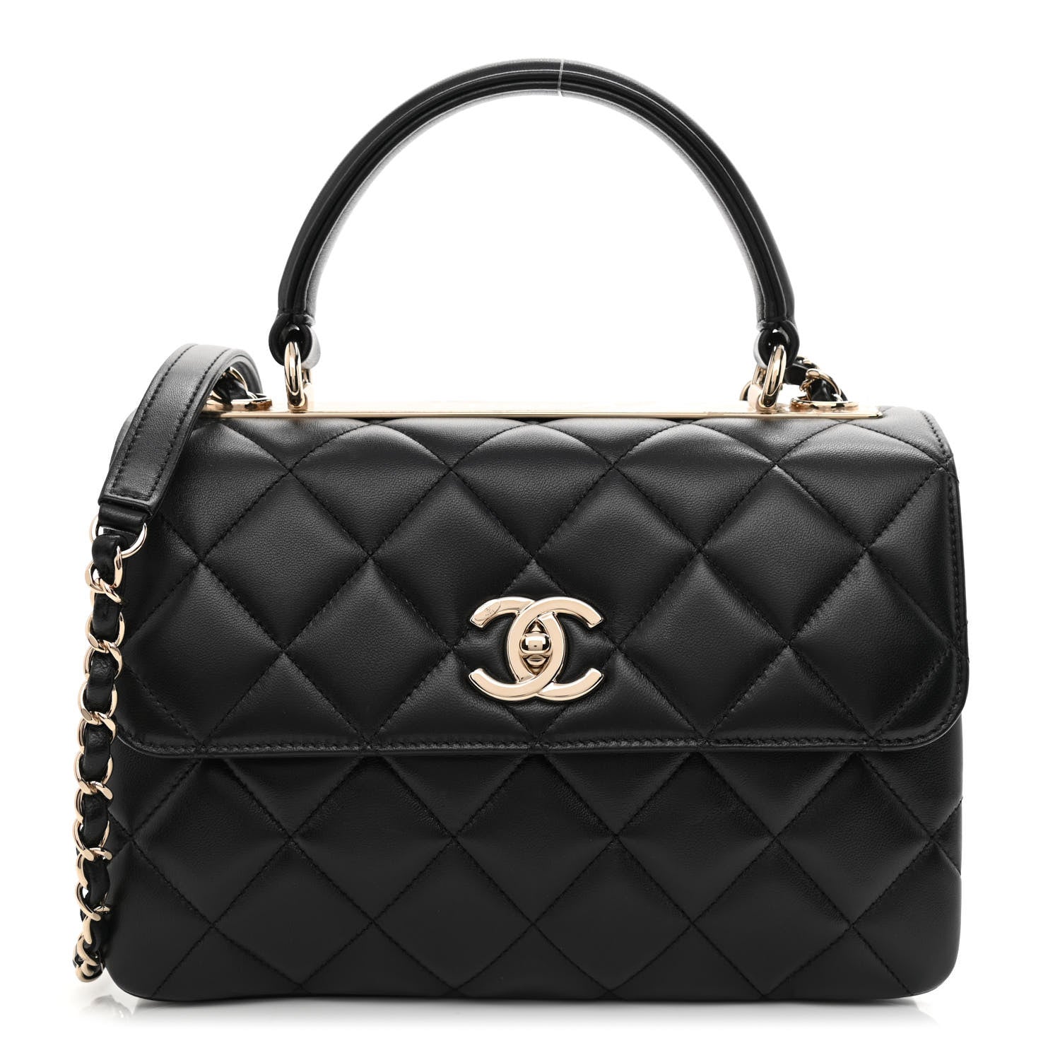 Chanel Lambskin Quilted Small Trendy CC Dual Handle Flap Bag Black 1 of 12