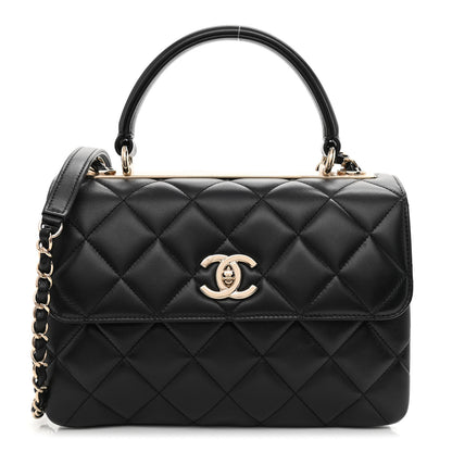 Chanel Lambskin Quilted Small Trendy CC Dual Handle Flap Bag Black 1 of 12